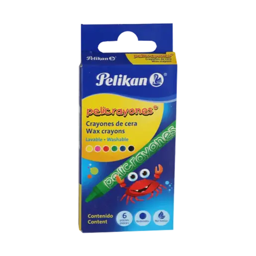 CRAYON RED DELGADO PELIKAN CAJA CON 6 PIEZAS