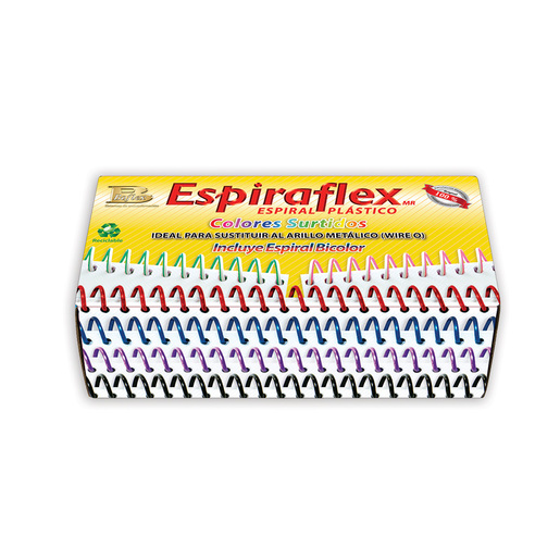 ESPIRAL PLASTICO 10MM CARTA COLORES