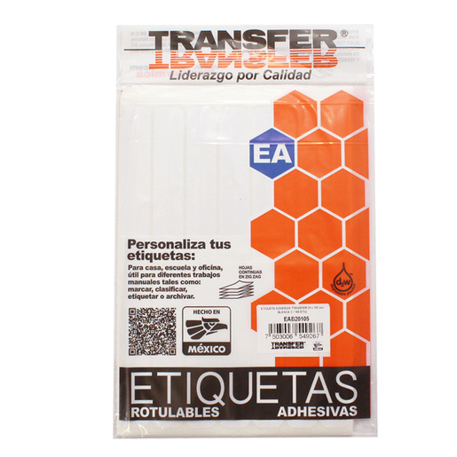 ETIQUETA BLANCA TRANSFER FILE 20X105 P168