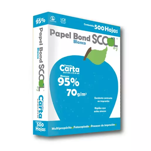 PAPEL BOND SCOOL AZUL 500H 70G