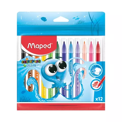 PLUMIN DELGADO MAPED REDONDO  ESTUCHE CON 12 PIEZAS