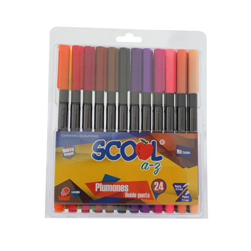 PLUMNIN DUO SCOOL REDONDO ESTUCHE CON 24 PIEZAS