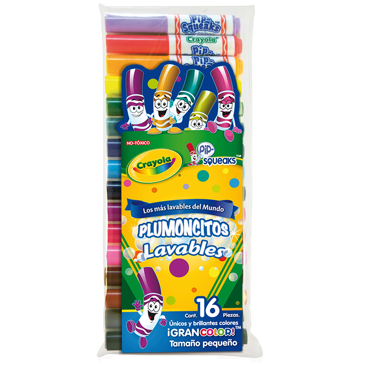 PLUMONES CRAYOLA GRUESOS REDONDOS LAVABLES ESTUCHE CON 16 PIEZAS