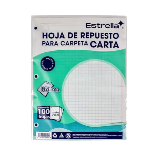 REPUESTO DE CARPETA CARTA ESTRELLA C7 PQ100