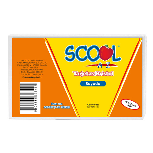 TARJETA BRISTOL SCOOL RAYA 5X8